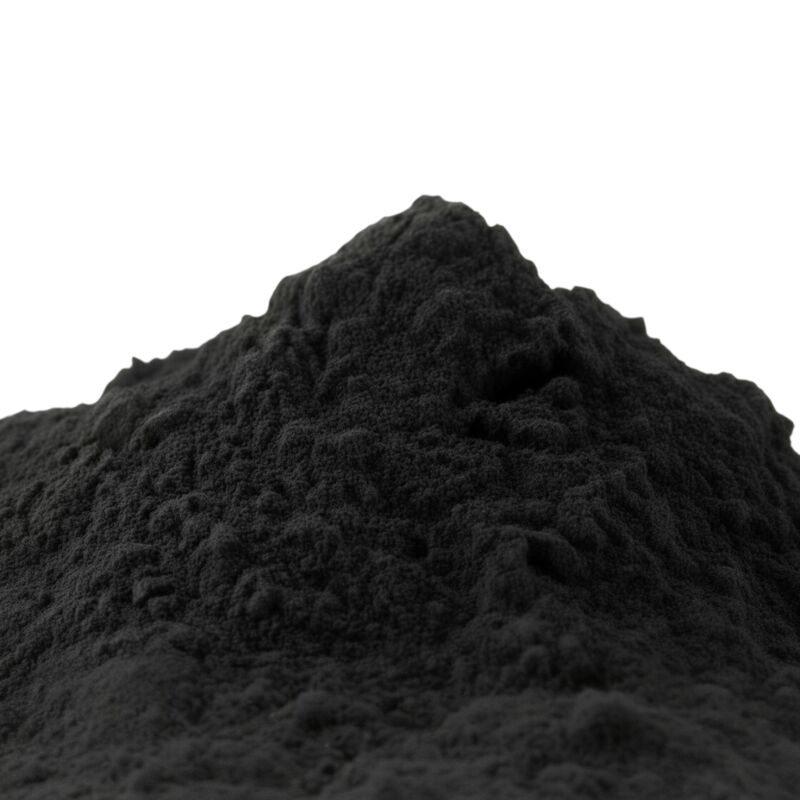 Close-up of fine, food-grade activated charcoal powder used for mushroom agar.